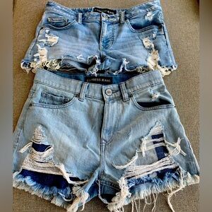 Express Jeans Shorts Distressed Cut-Offs Bundle of Two Pairs Both Size 2